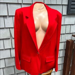 Pendleton Red Blazer Classic Tailoring Virgin Wool - Vintage- Size 16- LIned